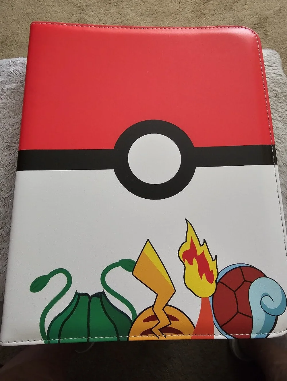 Poké Ball Trainer Binder with Starter Pokémon Artwork - Red White